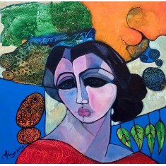 Abrar Ahmed, 18 x 18 Inch, Oil on Canvas, Figurative Painting, AC-AA-623